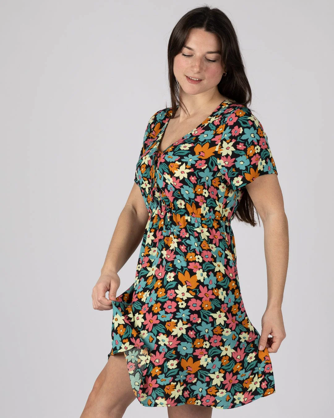 Holidaze Womens Mini Dress in Multi - Image 5