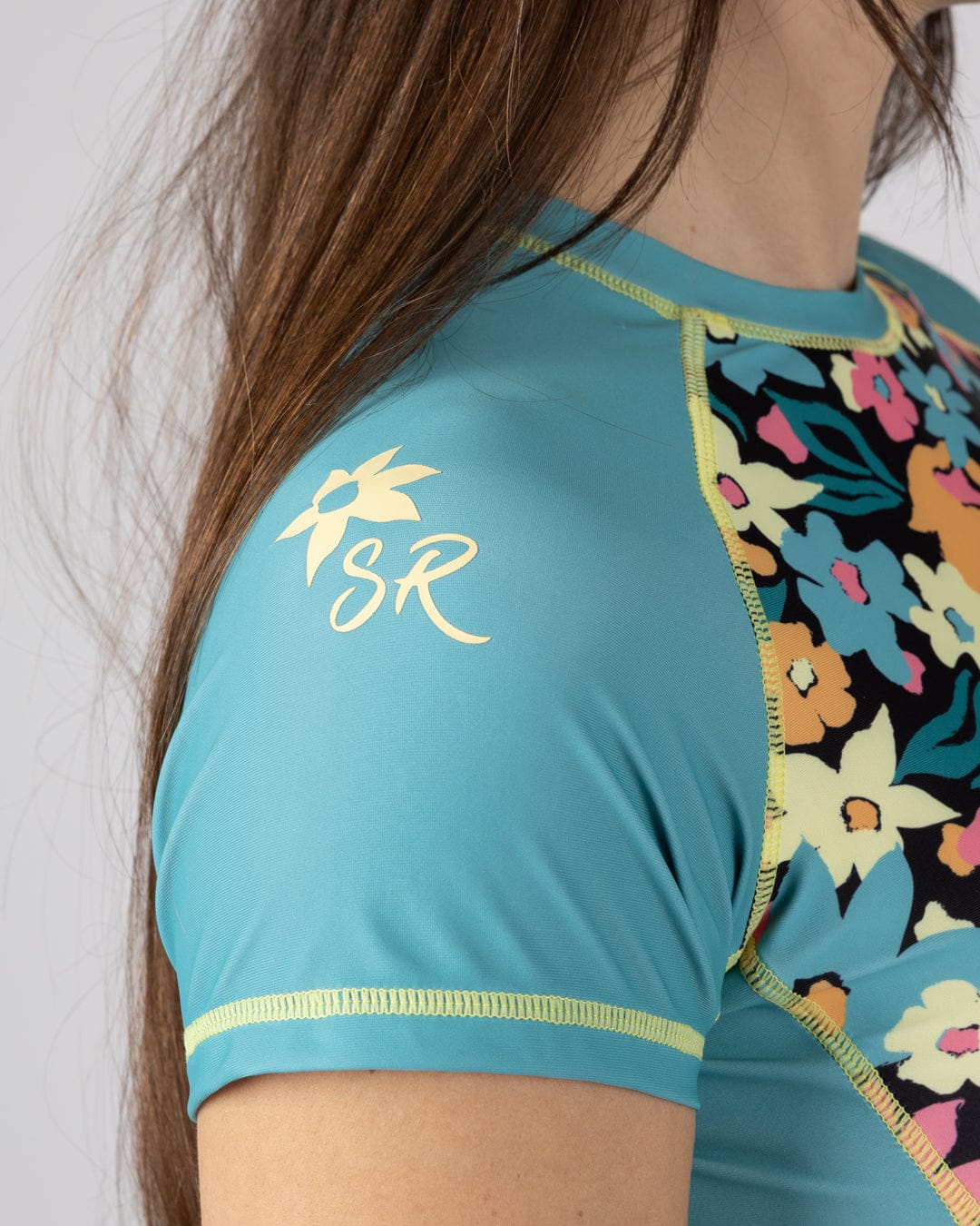 Holidaze Womens Short Sleeve Rashvest in Blue - Image 11