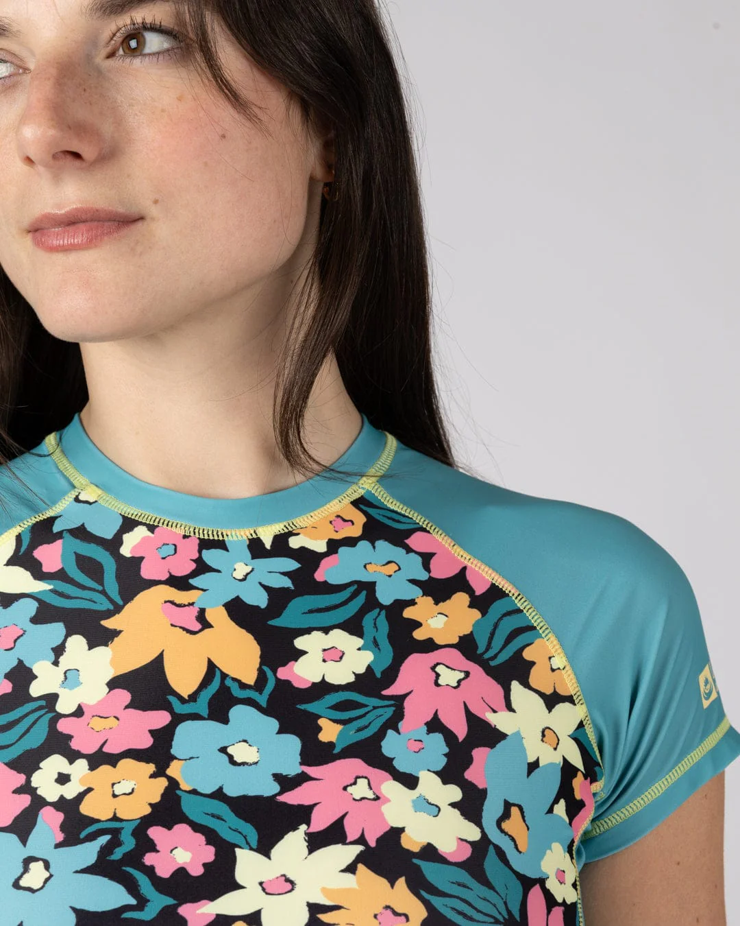 Holidaze Womens Short Sleeve Rashvest in Blue - Image 4