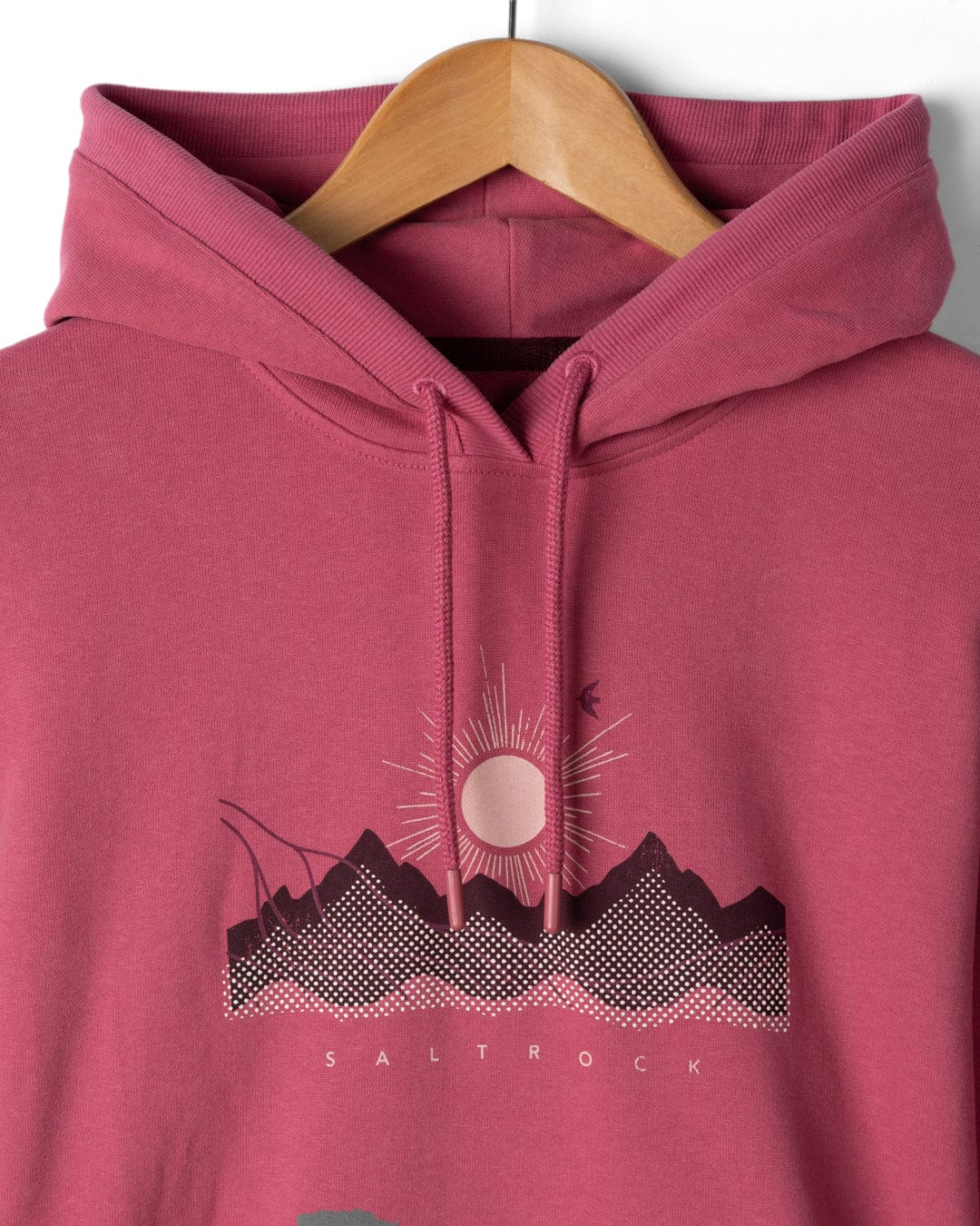 Horizon Womens Pop Hoodie in Dark Pink - Image 4