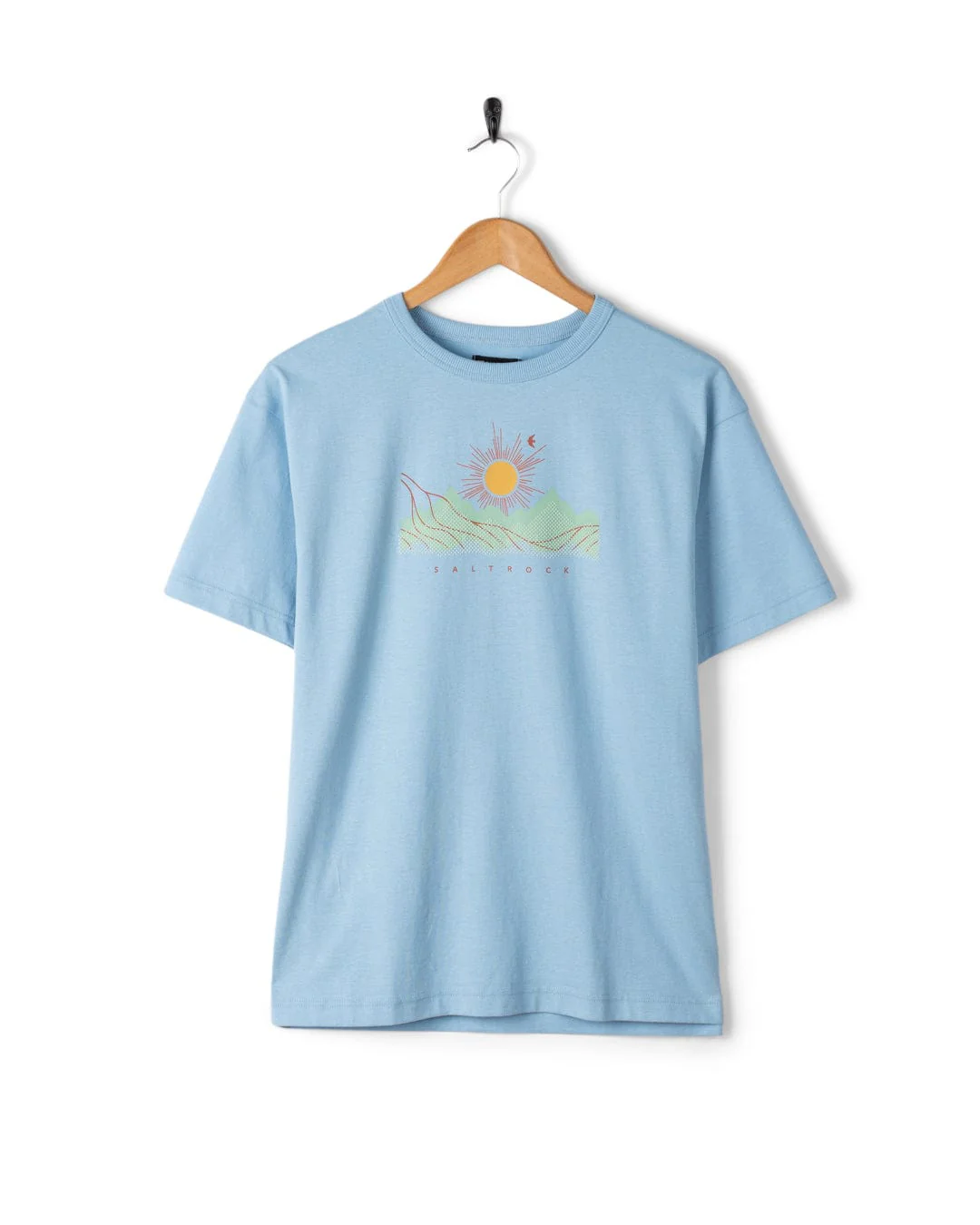 Horizon Womens Oversized Short Sleeve T-Shirt in Light Blue - Image 2