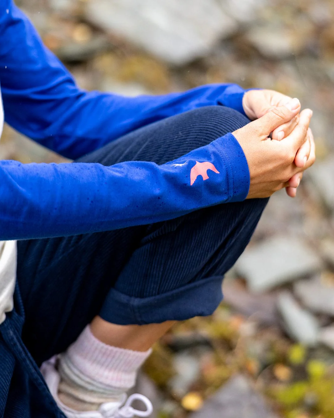 Horizon Stripe Womens Long Sleeve T-Shirt in Blue - Image 5