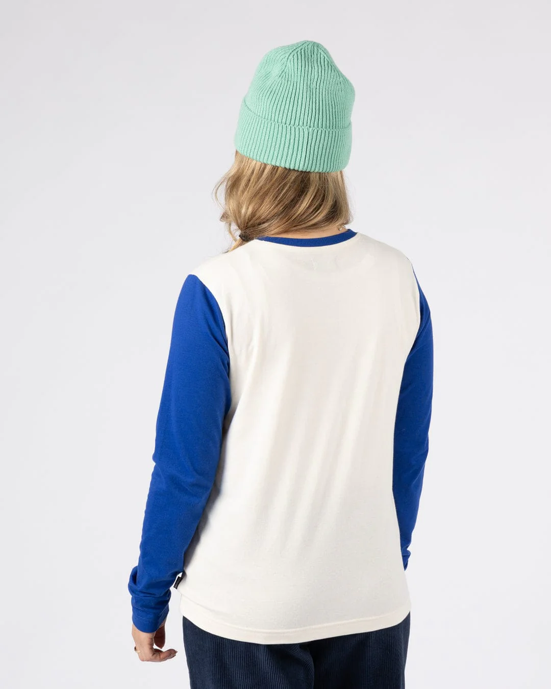 Horizon Stripe Womens Long Sleeve T-Shirt in Blue - Image 8