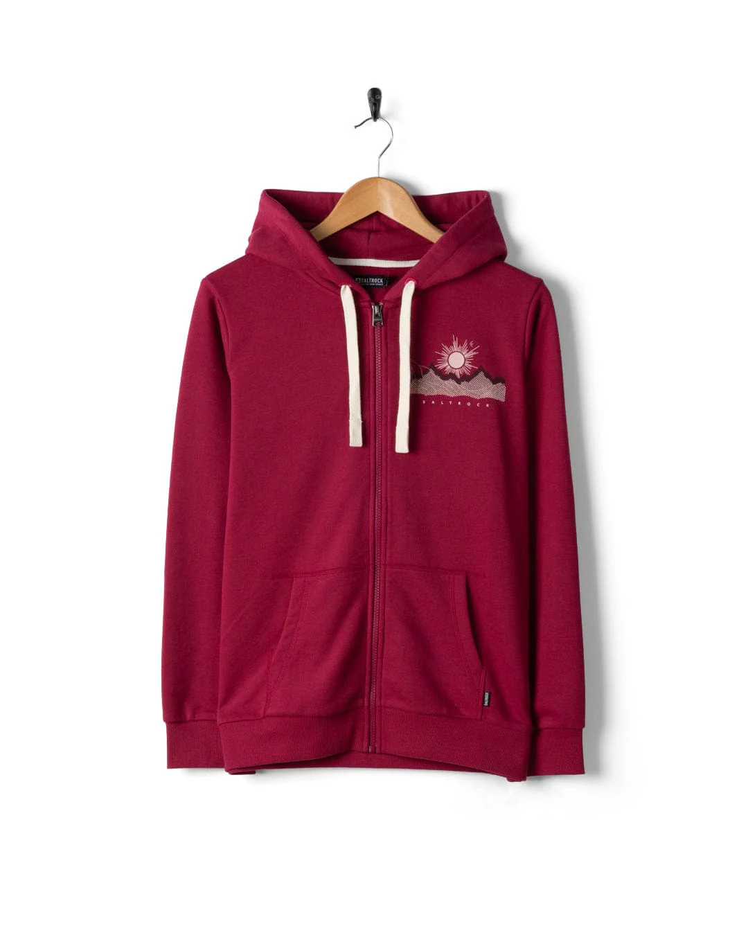 Horizon Womens Zip Hoodie in Dark Pink - Image 2