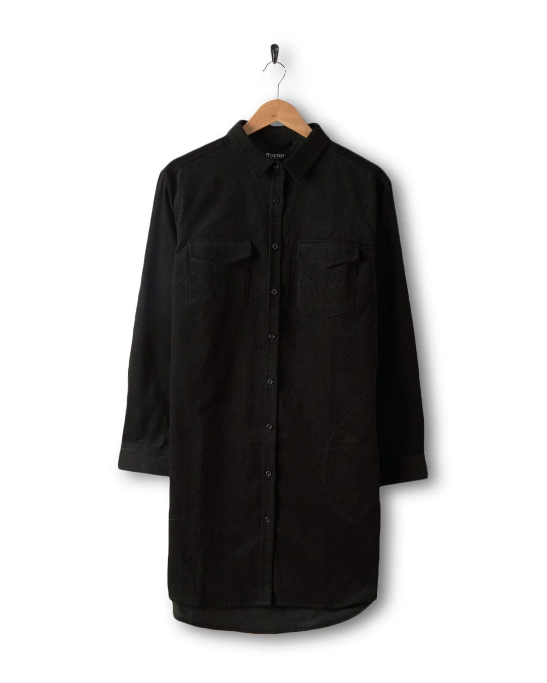 Iris Womens Cord Shirt Dress in Black - Image 3