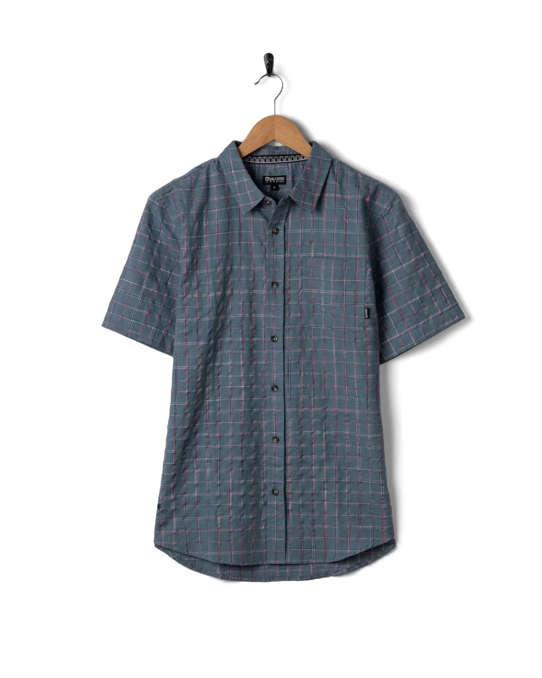 Isaad Mens Short Sleeve Shirt in Blue - Image 9