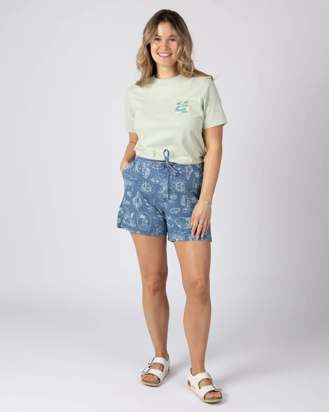 Island Life Denim Short in Blue - Image 3