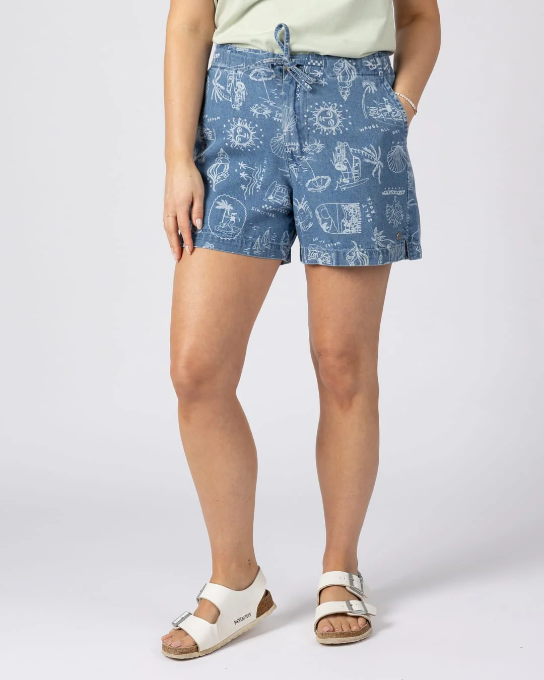 Island Life Denim Short in Blue - Image 5