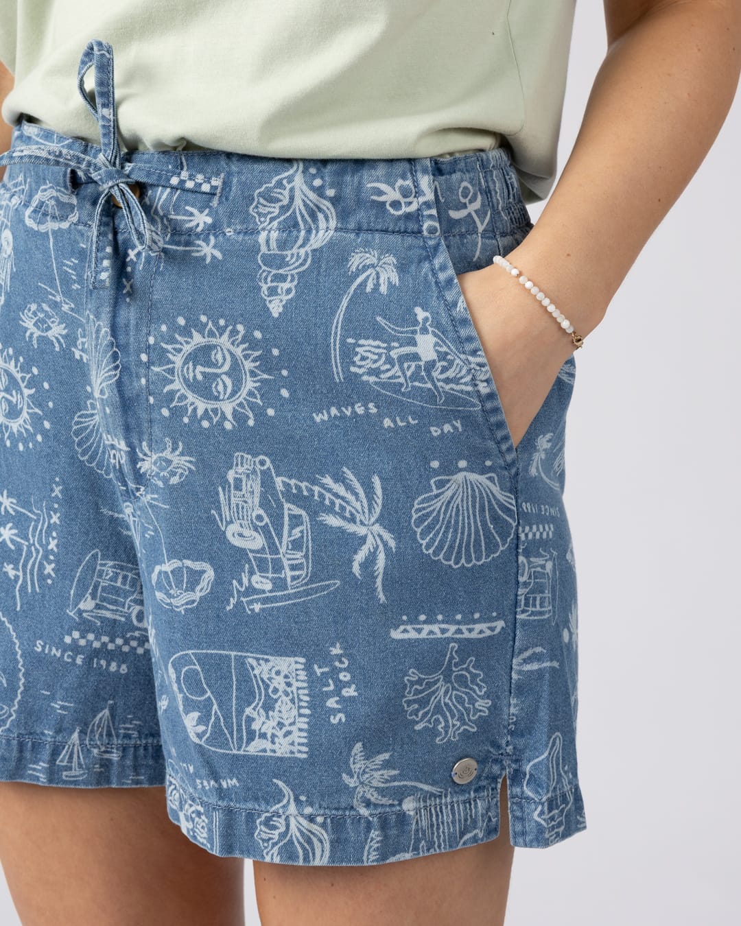 Island Life Denim Short in Blue - Image 7