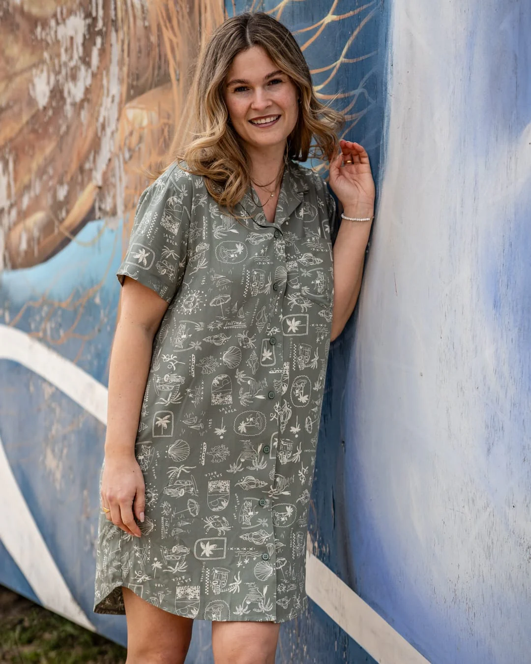 Island Life Womens Dress Light Green - Image 4