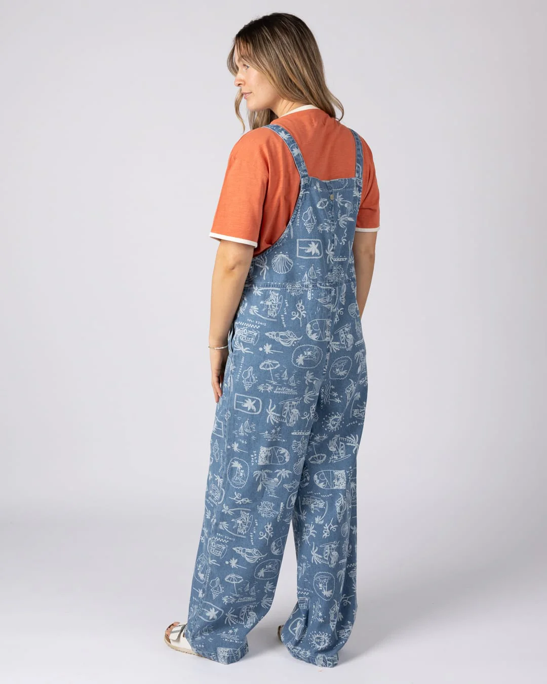 Island Life Womens Dungarees in Bright Blue - Image 6