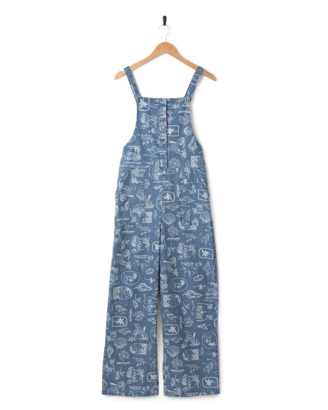 Island Life Womens Dungarees in Bright Blue - Image 7