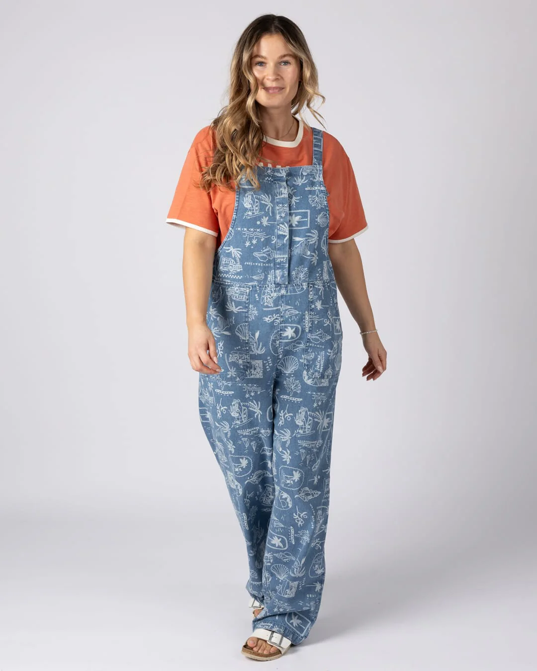 Island Life Womens Dungarees in Bright Blue - Image 8