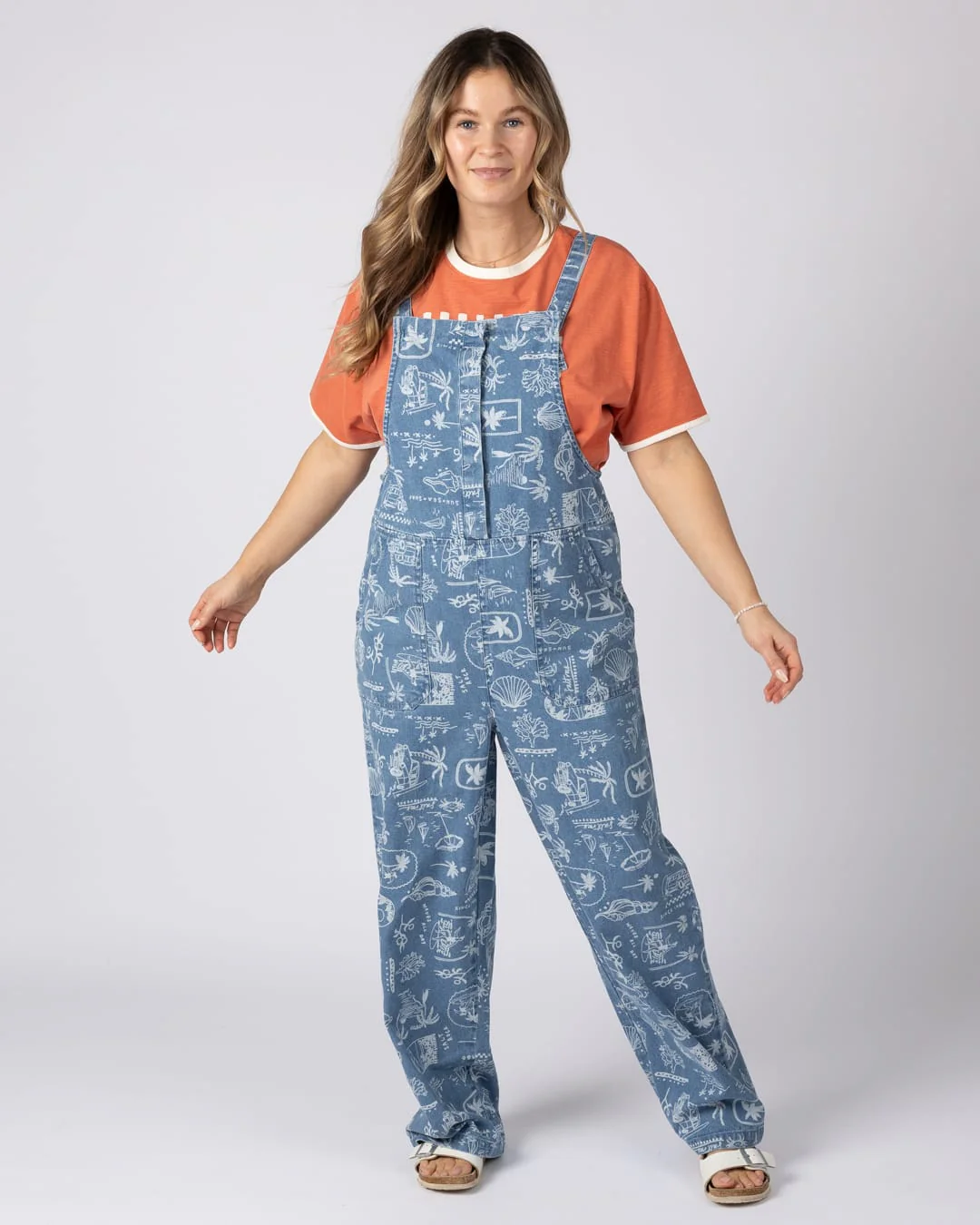 Island Life Womens Dungarees in Bright Blue - Image 9