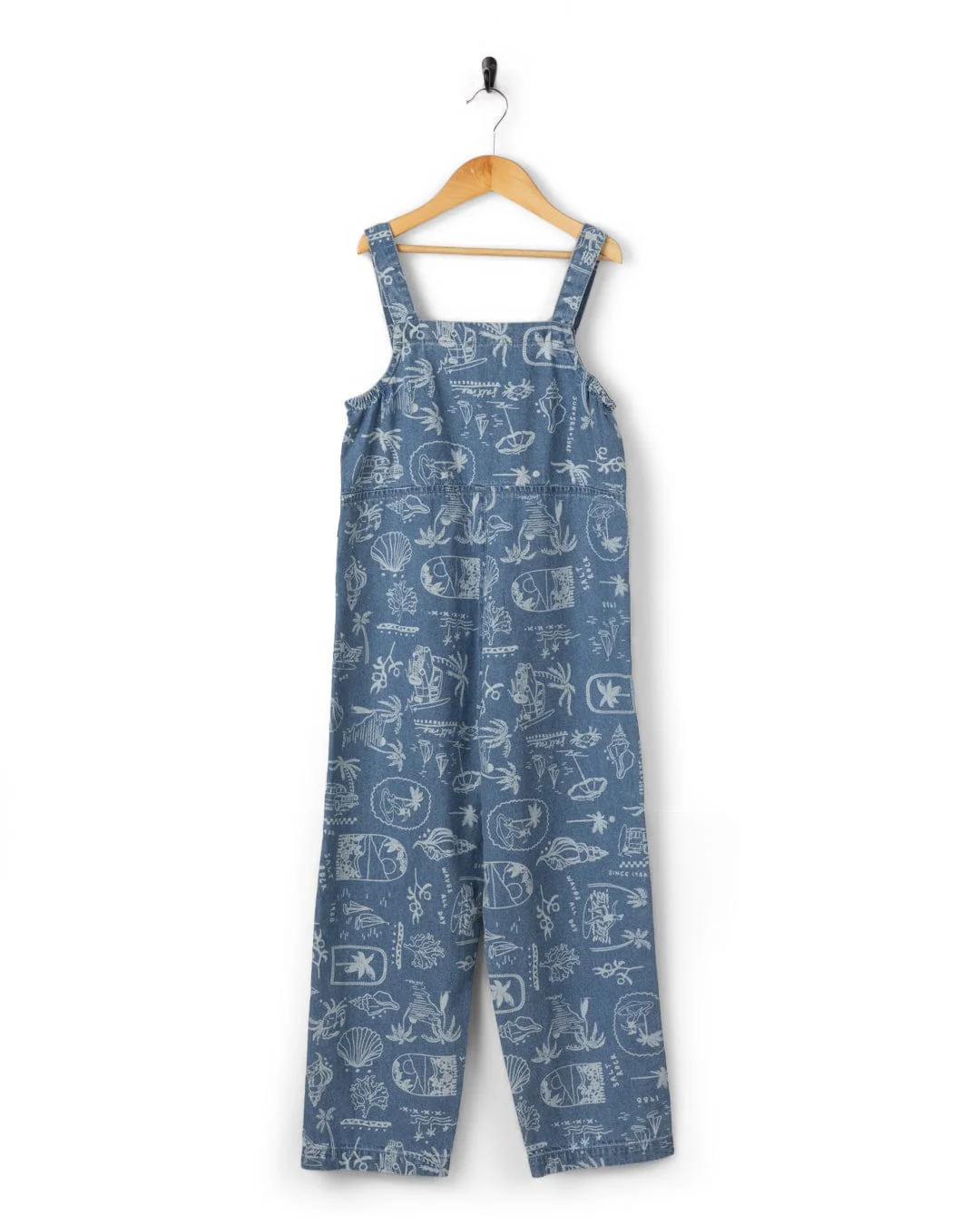 Island Life Kids Dungarees in Bright Blue - Image 4