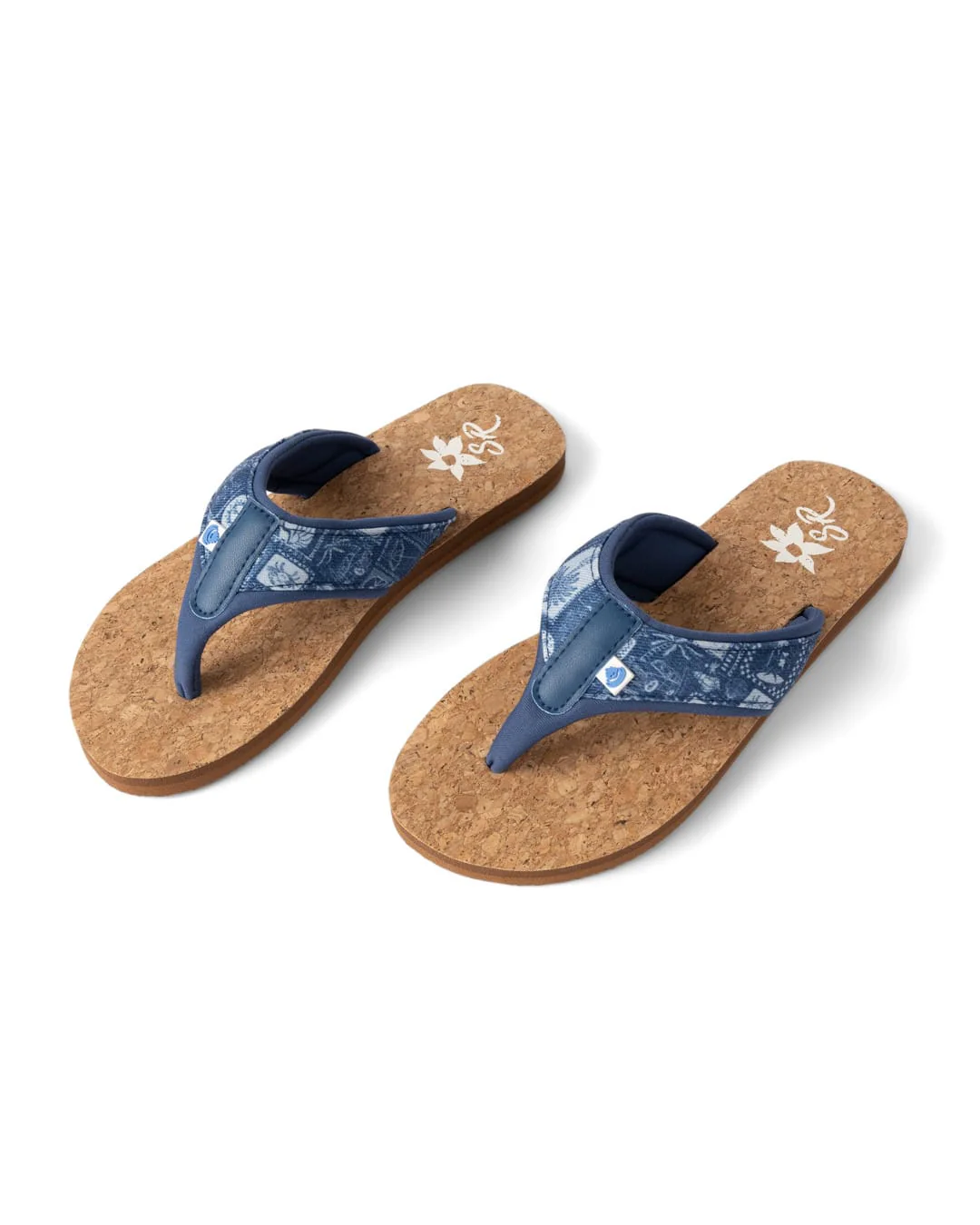 Island Life Womens Flip Flops in Blue - Image 2