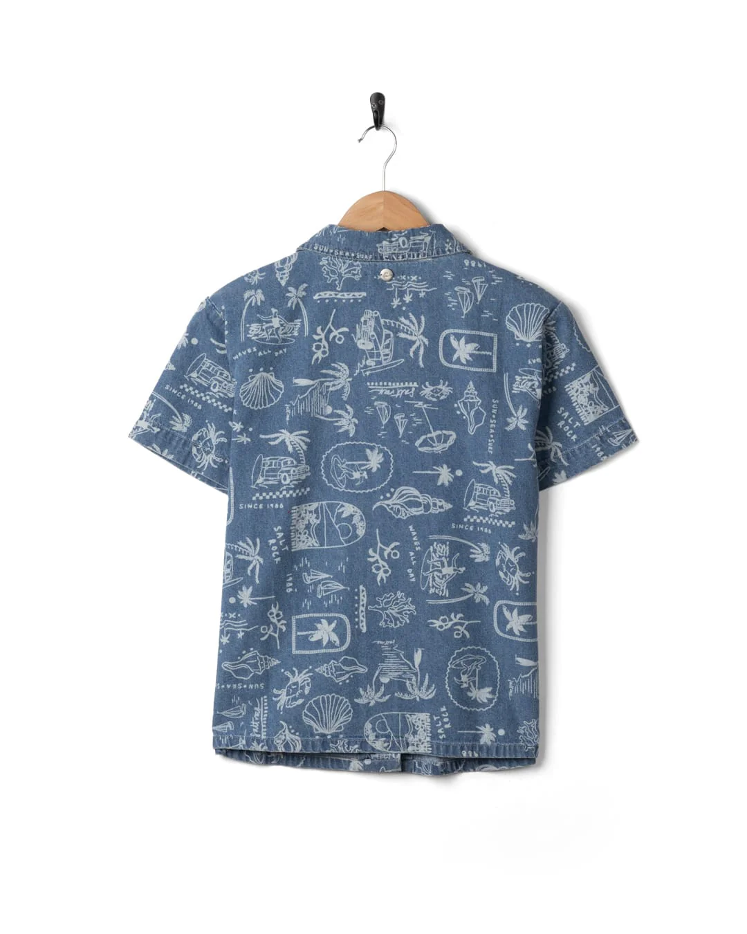 Island Life Short Sleeve Shirt in Blue - Image 7