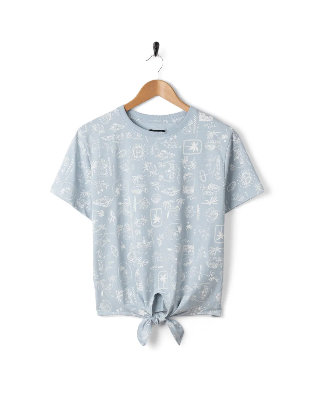 Island Life Womens Short Sleeve Tee in Light Blue - Image 5