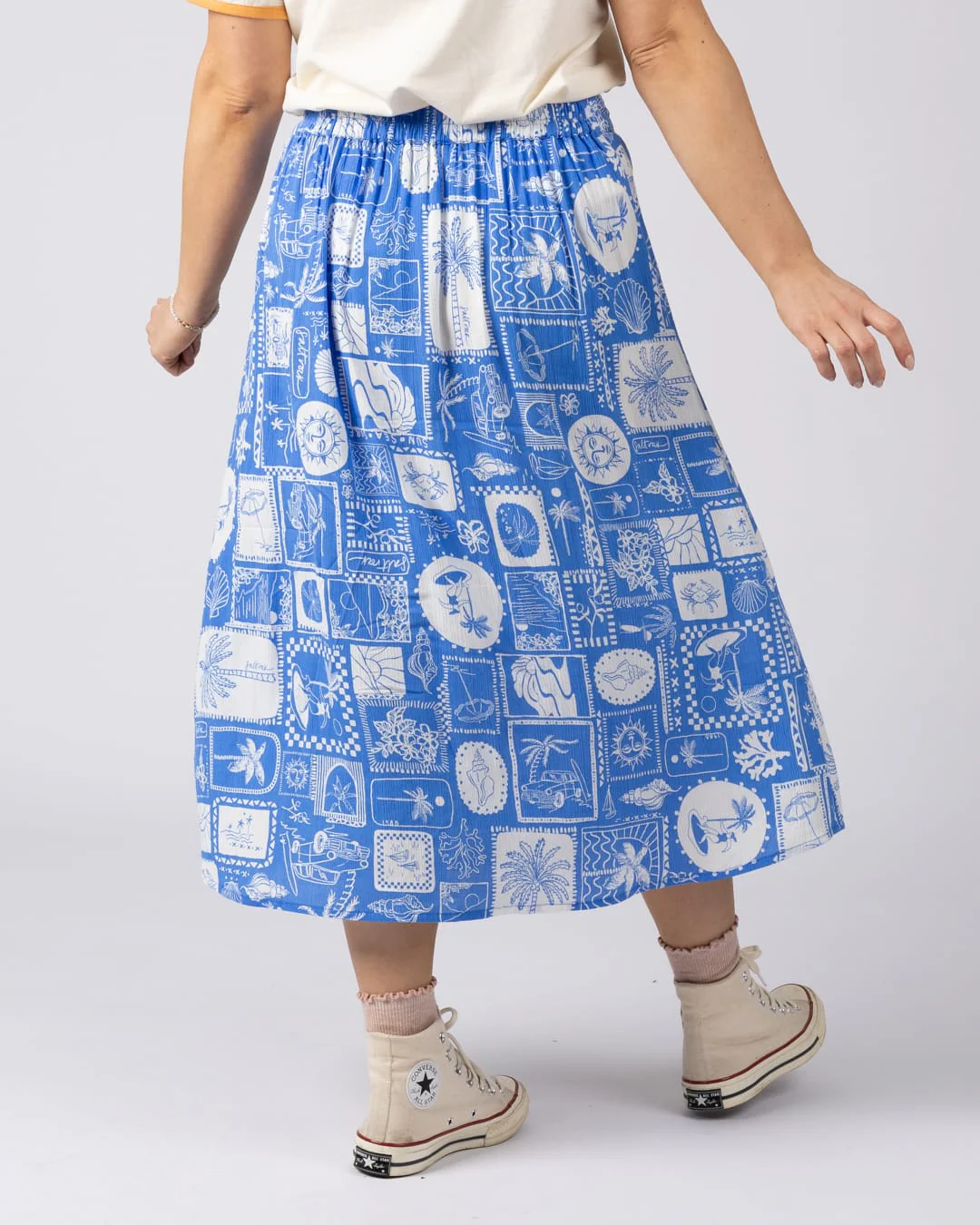 Island Tile Womens Skirt Bright Blue - Image 3