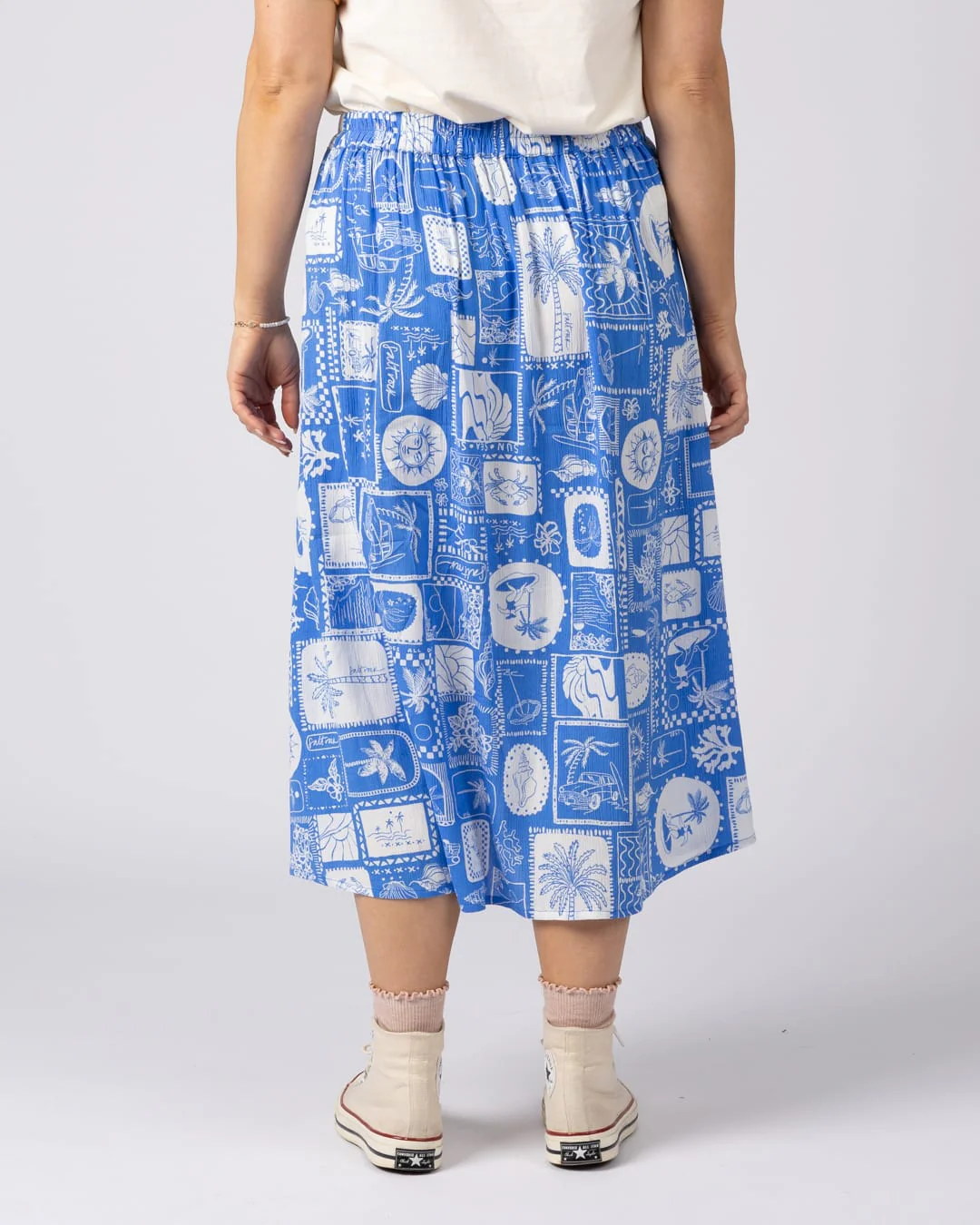 Island Tile Womens Skirt Bright Blue - Image 7