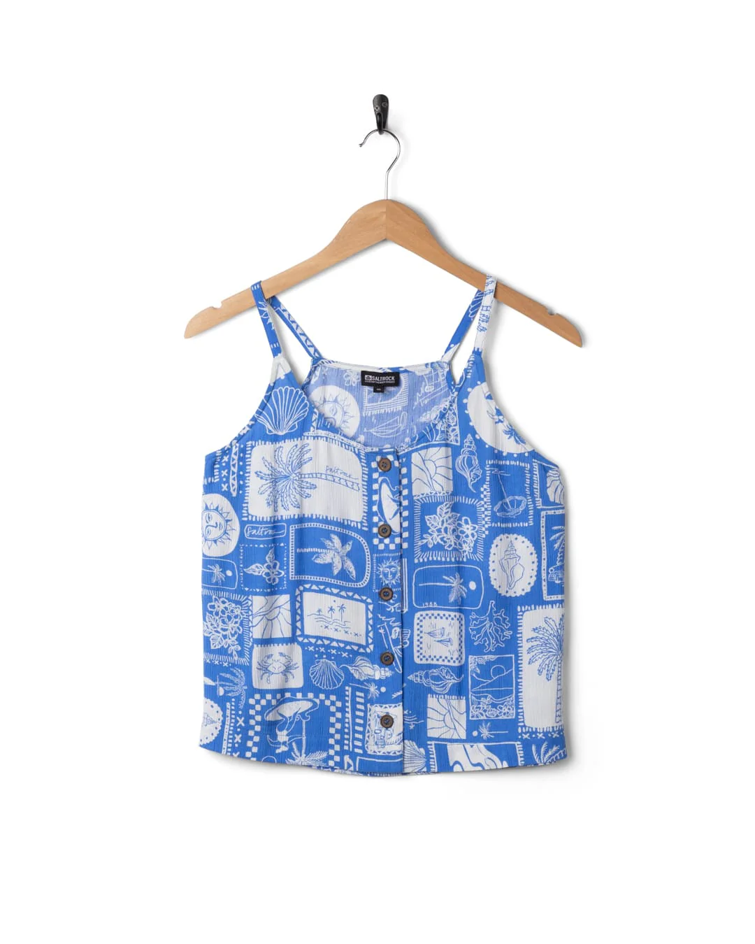 Island Tile Womens Vest in Bright Blue - Image 9