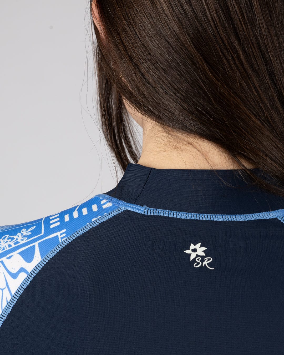 Island Tiles Womens Long Sleeve Rashvest in Blue - Image 11