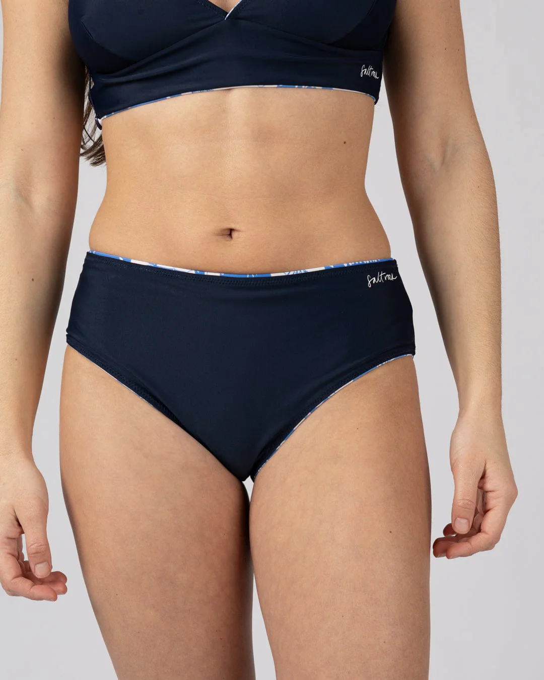 Island Tiles Womens Reversible Bikini Bottoms in Bright Blue - Image 15