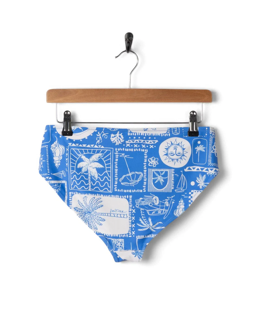 Island Tiles Womens Reversible Bikini Bottoms in Bright Blue - Image 8