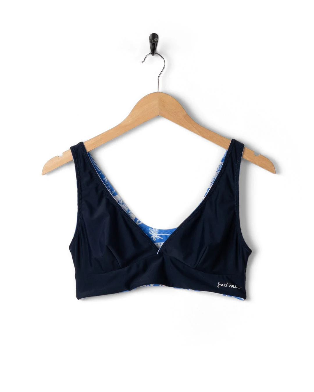 Island Tiles Womens Reversible Bikini Top in Blue - Image 6