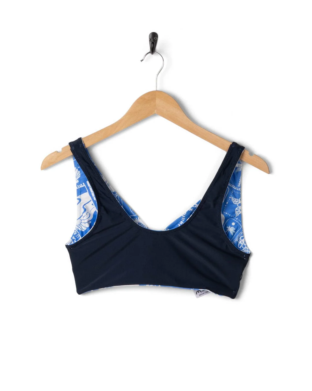 Island Tiles Womens Reversible Bikini Top in Blue - Image 7