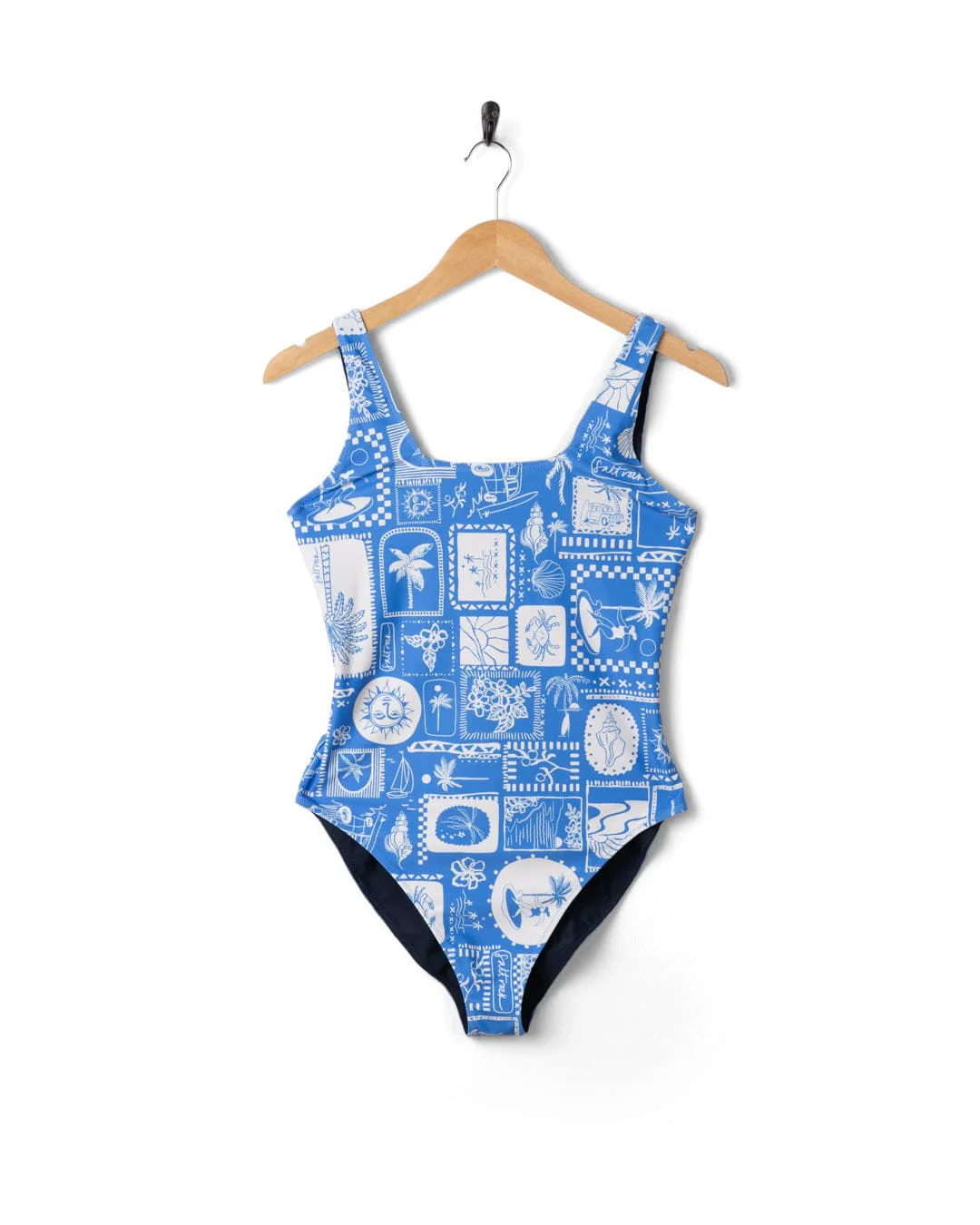 Island Tiles Womens Reversible Swimsuit in Blue - Image 10