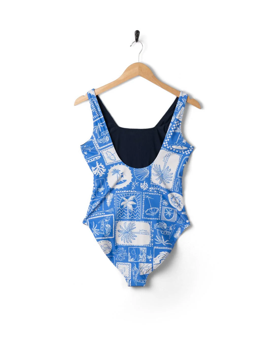 Island Tiles Womens Reversible Swimsuit in Blue - Image 12