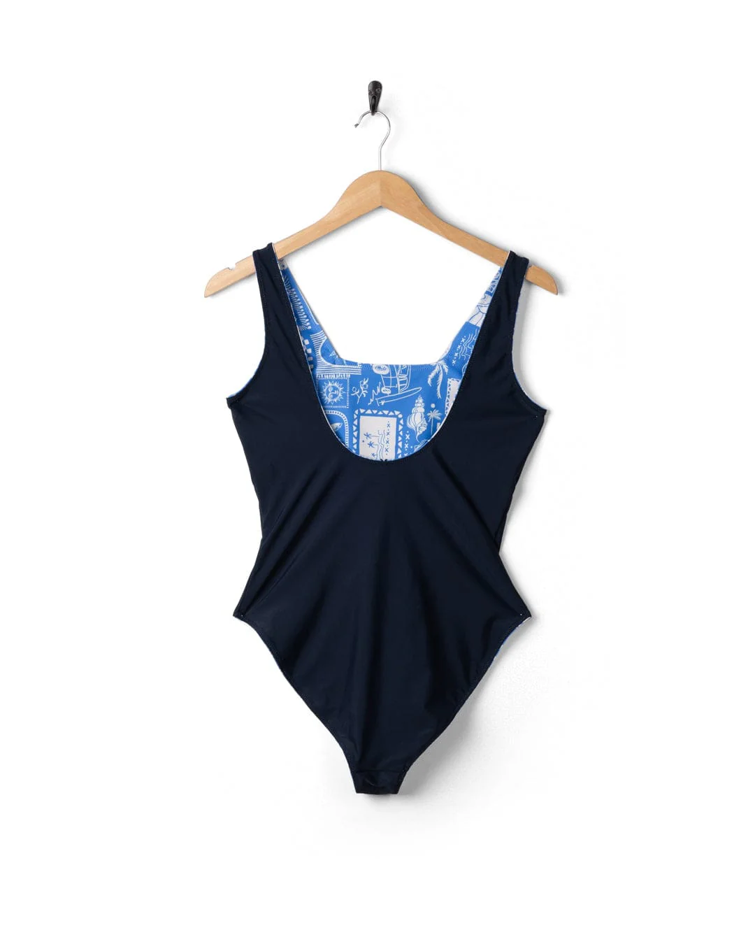 Island Tiles Womens Reversible Swimsuit in Blue - Image 13