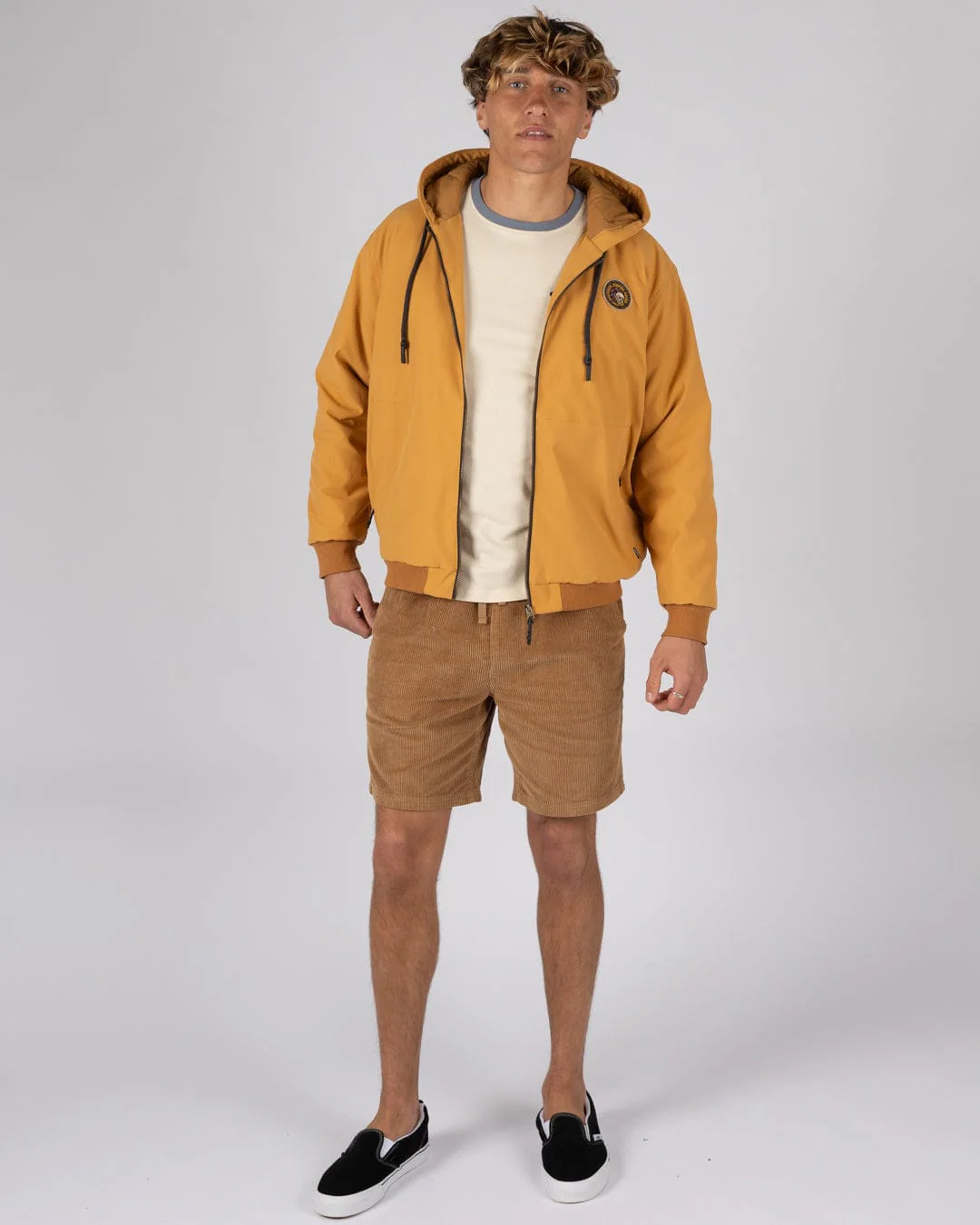 Jace Mens Casual Bomber Jacket in Yellow - Image 9