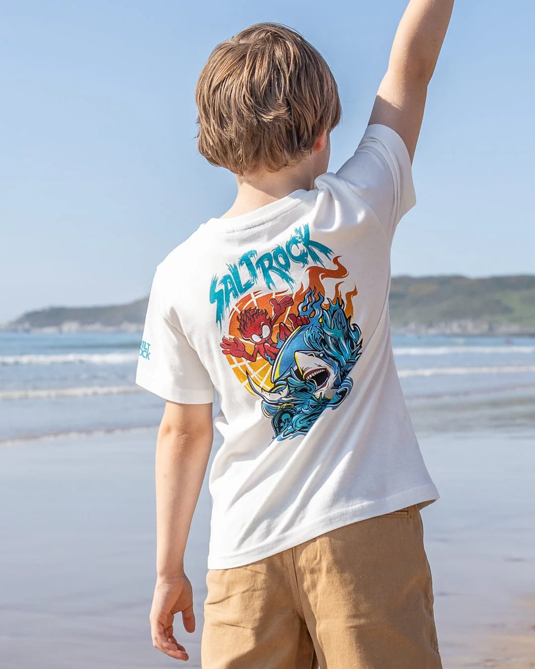 Jaws Kids Short Sleeve T-Shirt in Cream