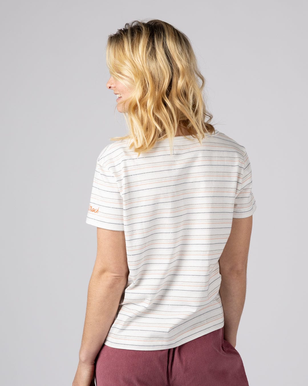 Jenn Womens Short Sleeve T-Shirt in Cream - Image 3