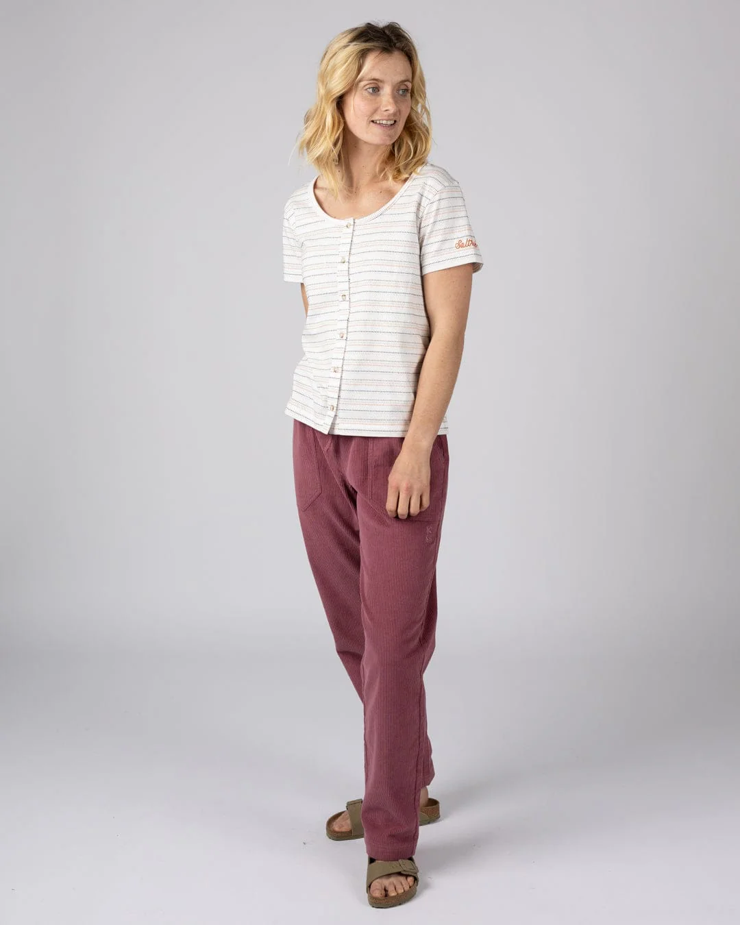 Jenn Womens Short Sleeve T-Shirt in Cream - Image 5