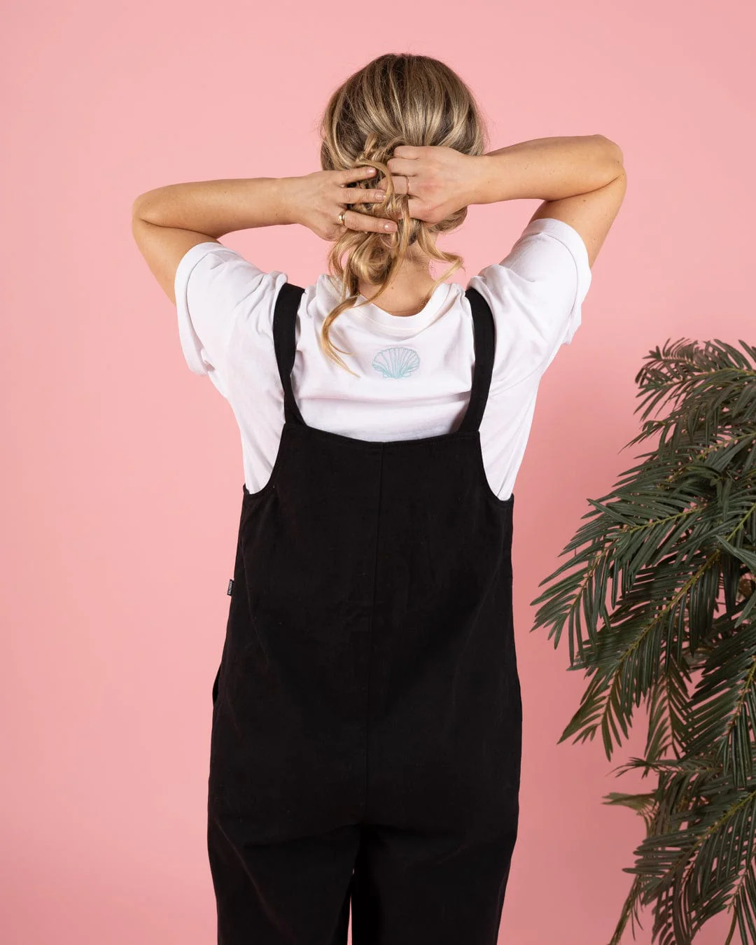 Jenna Womens Dungarees in Black - Image 2