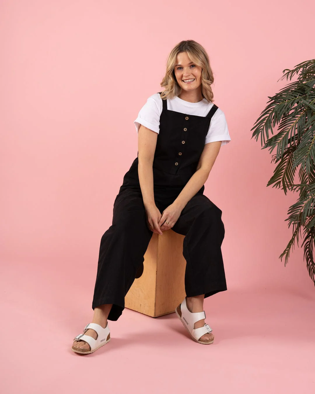 Jenna Womens Dungarees in Black - Image 4