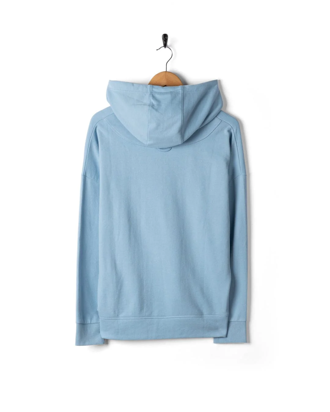 Kiera Womens 1/4 Neck Pop Hoodie in Light Blue - Image 7