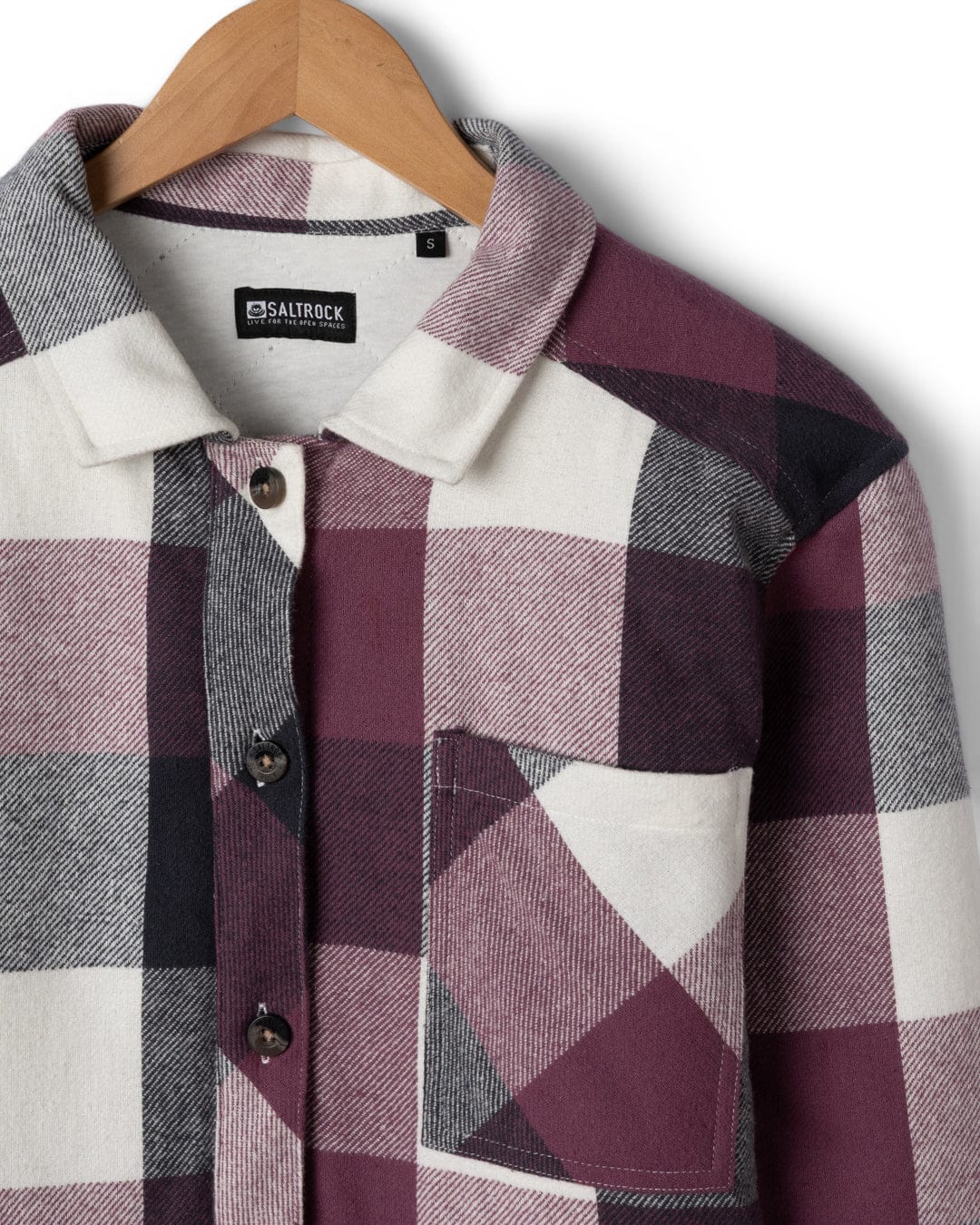 Knox Womens Quilted Shirt in Dark Pink - Image 3