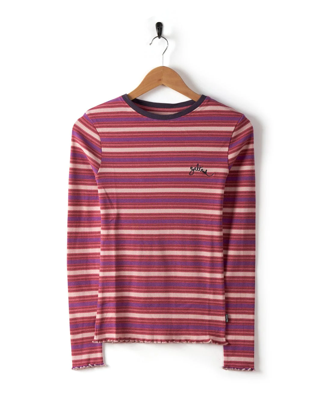Lanie Womens Long Sleeve Top in Pink Stripe - Image 3