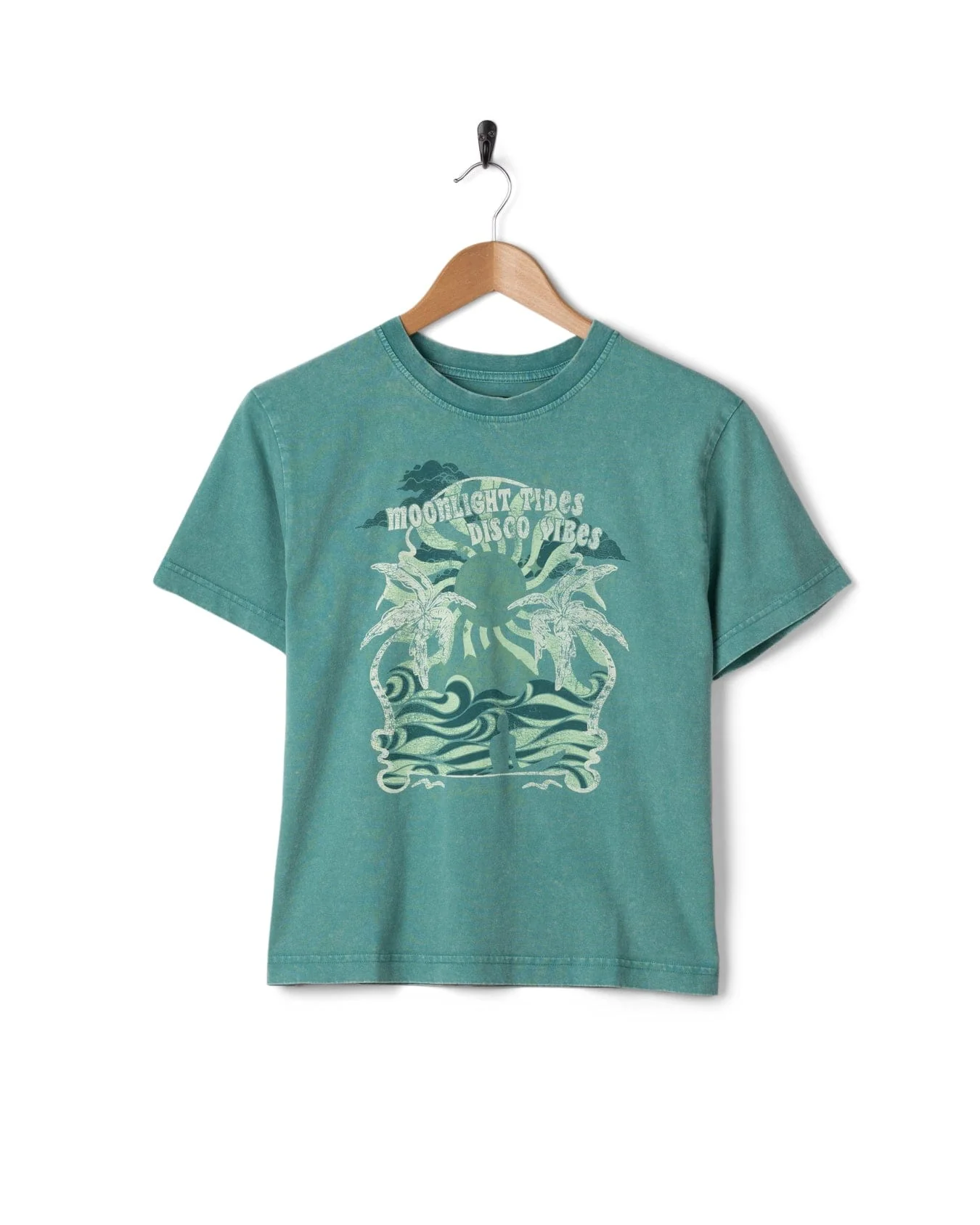 Last Light Womens Boxy Short Sleeve T-Shirt in Blue - Image 3
