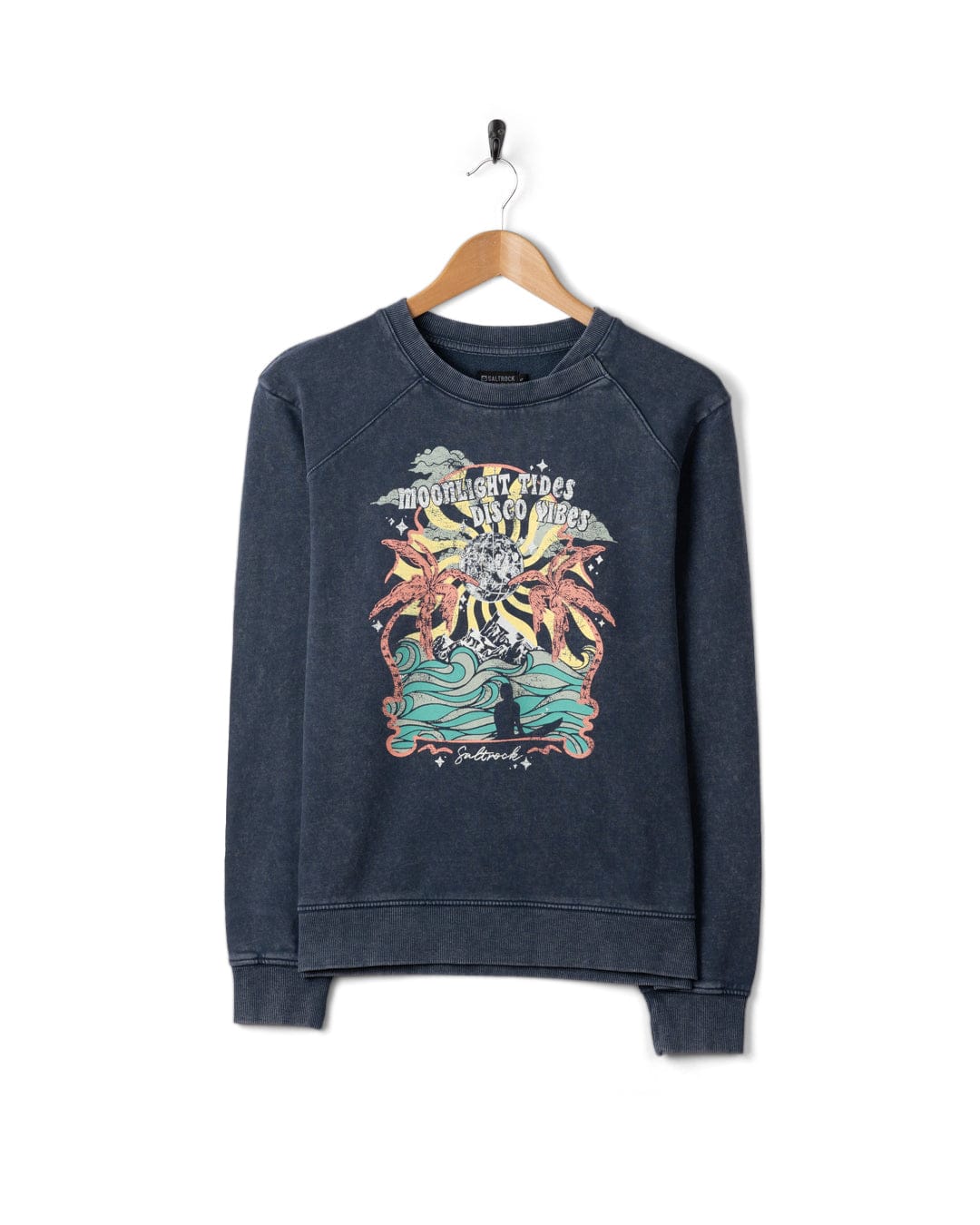 Last Light Womens Oversized Sweatshirt in Blue - Image 5