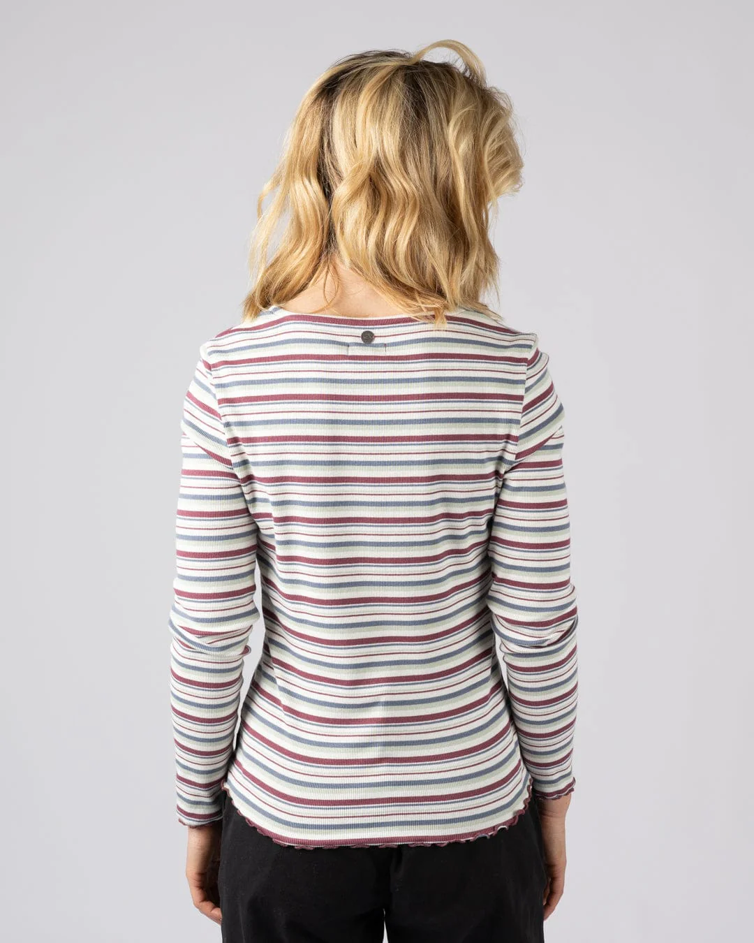 Lenna Womens Long Sleeve T-Shirt in Multi Stripe - Image 3