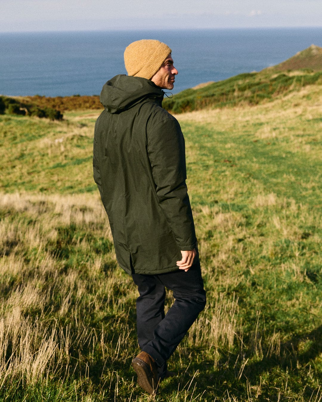 Linden Mens Water Resistant Coat in Green - Image 8