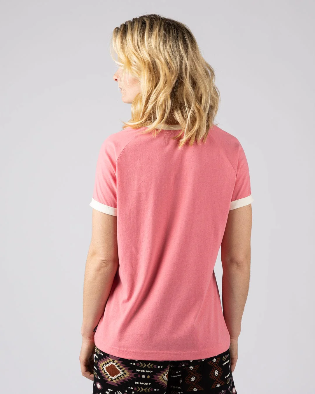 Links  Womens Short Sleeve Ringer T-Shirt in Pink - Image 5