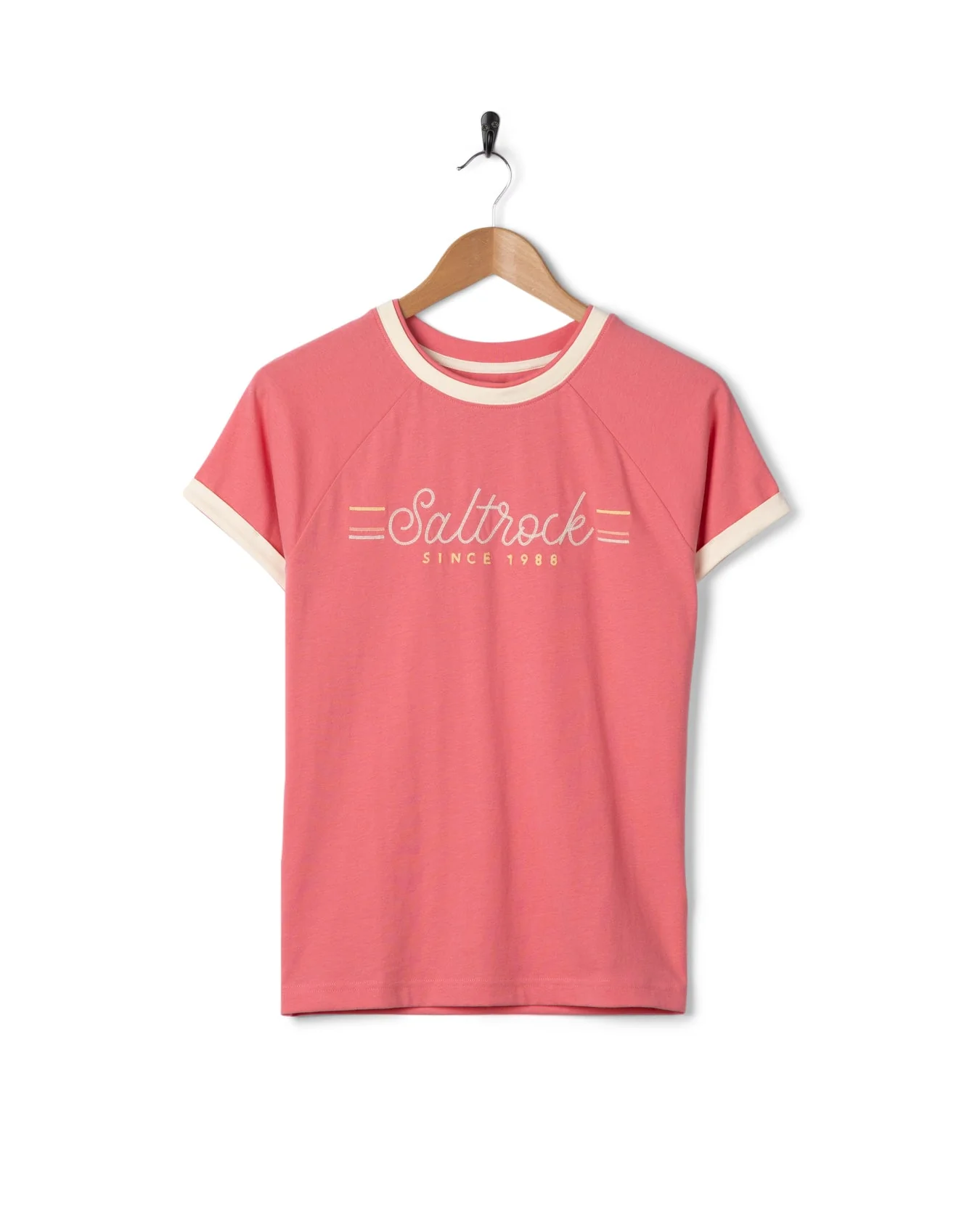 Links  Womens Short Sleeve Ringer T-Shirt in Pink - Image 7