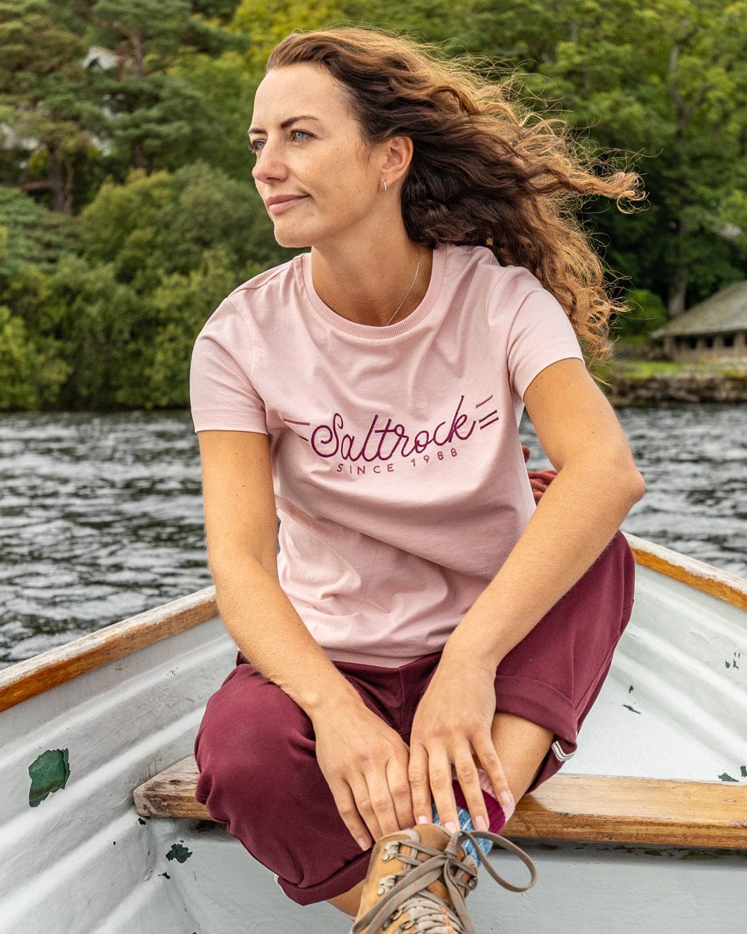 Links Womens Short Sleeve T-Shirt in Pink - Image 8