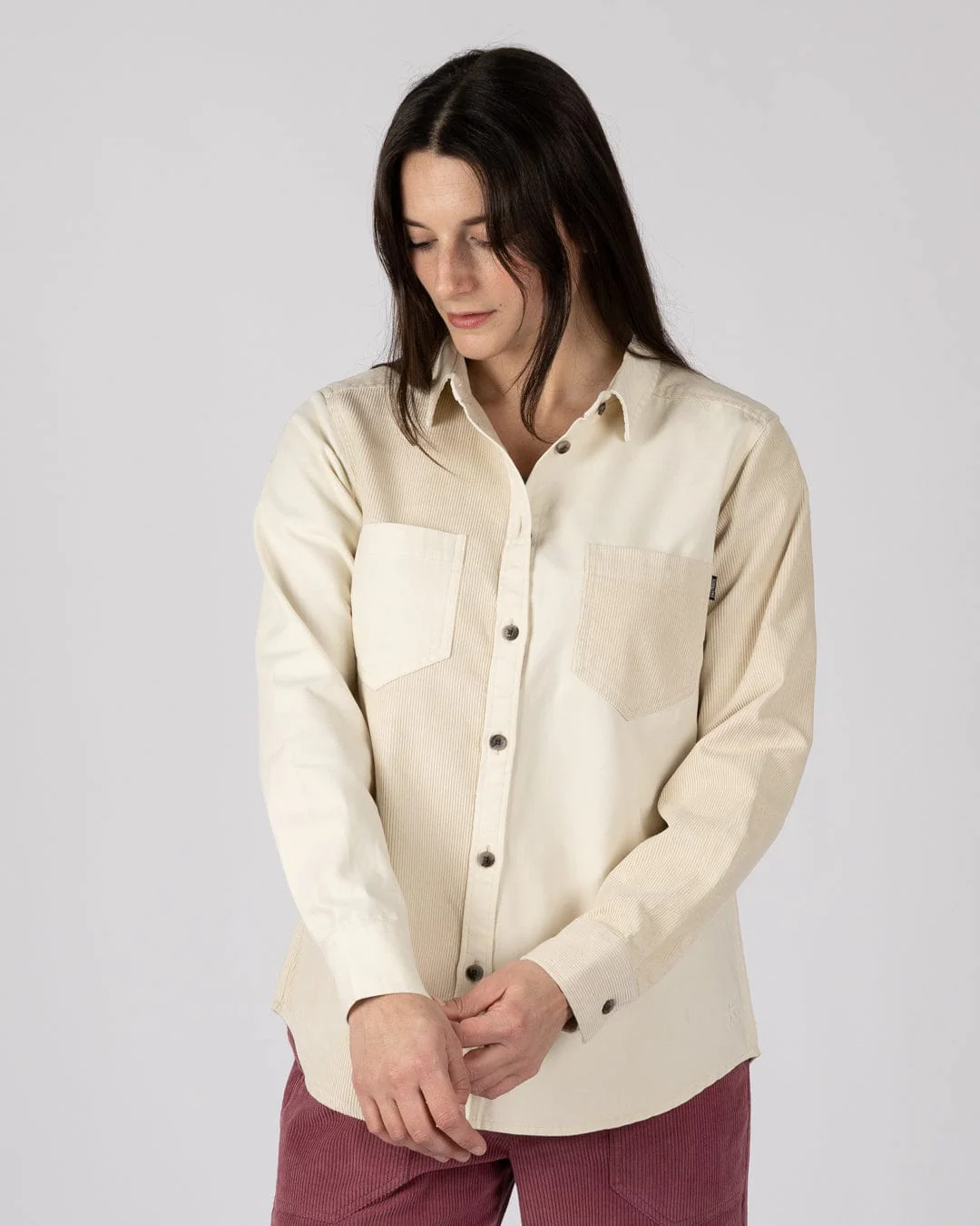 Liora Womens Cord Shirt in Cream - Image 5